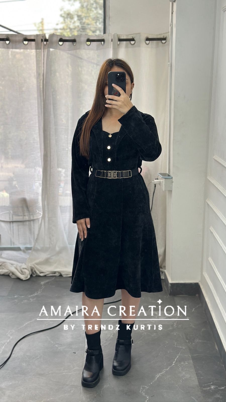 Premium Cauterised Woolen One Piece Dress