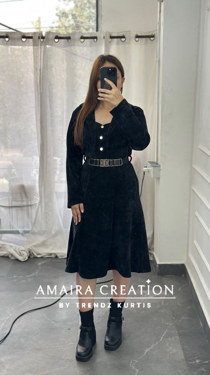 Premium Cauterised Woolen One Piece Dress