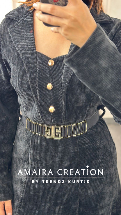 Premium Cauterised Woolen One Piece Dress