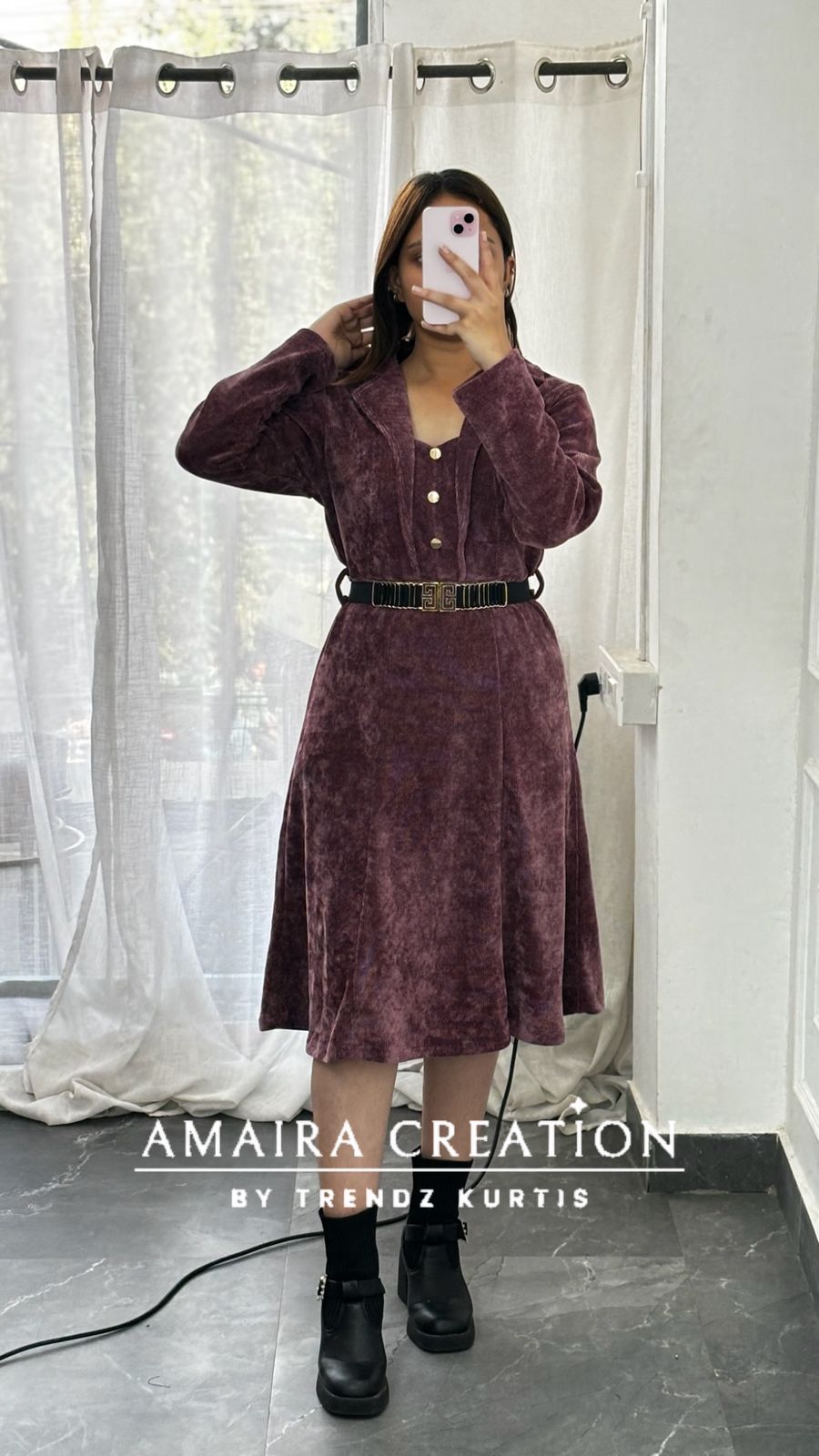 Premium Cauterised Woolen One Piece Dress