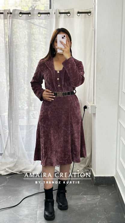 Premium Cauterised Woolen One Piece Dress