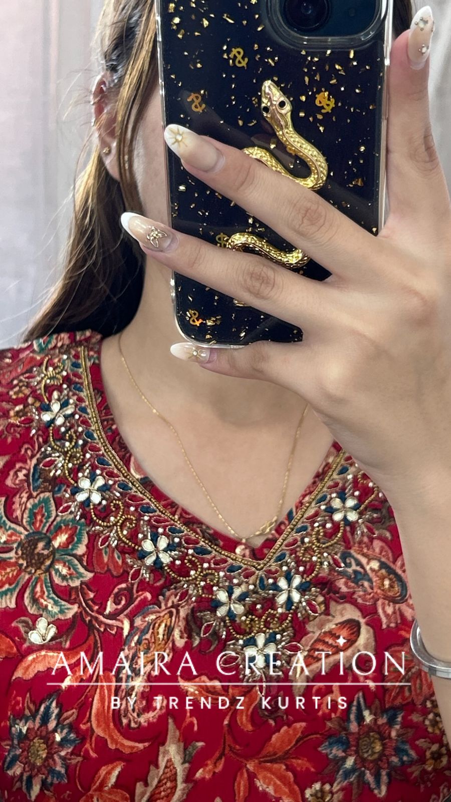 Premium Chinnon Red Colour C Cut Pattern Divider Set