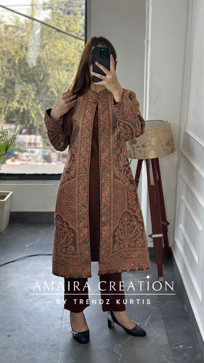 Premium Woolen Three Piece Jacket Set