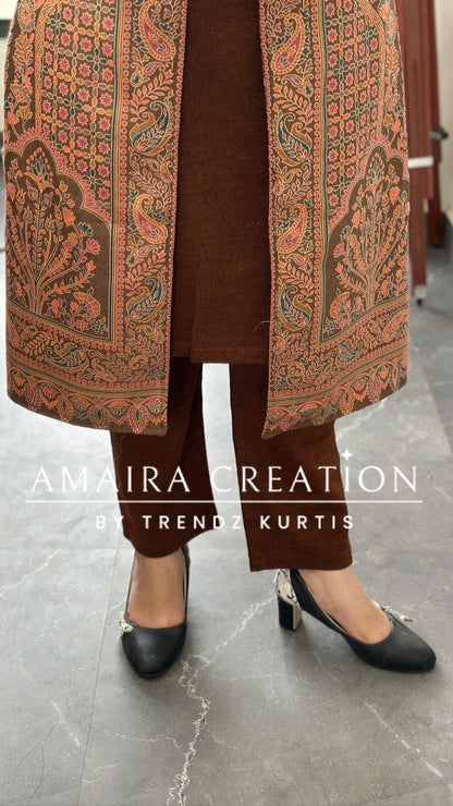 Premium Woolen Three Piece Jacket Set