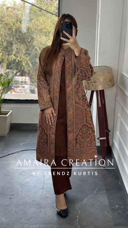 Premium Woolen Three Piece Jacket Set