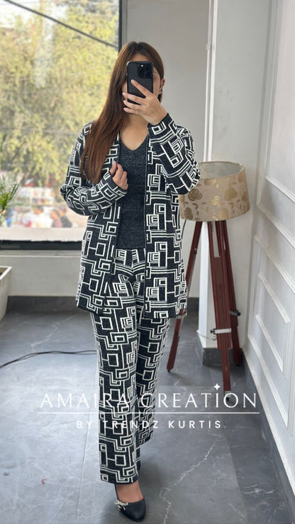 Premium Woolen Three Pc Indowestern Set