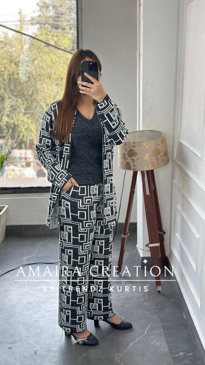 Premium Woolen Three Pc Indowestern Set