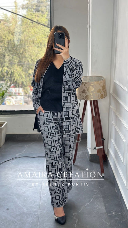 Premium Woolen Three Pc Indowestern Set