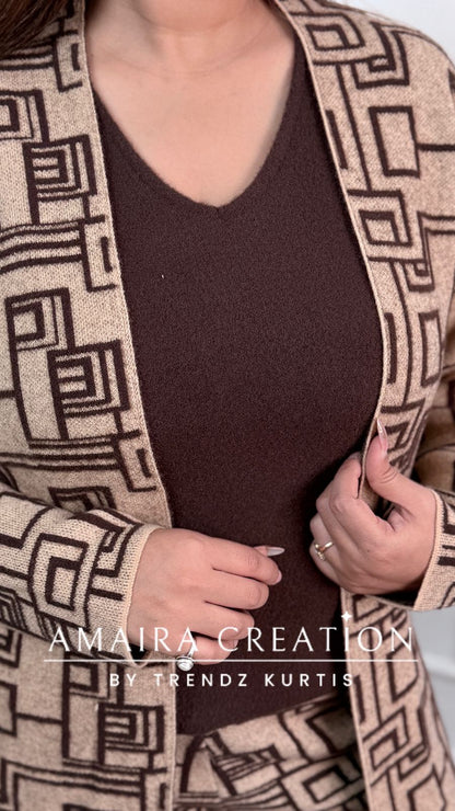 Premium Woolen Three Pc Indowestern Set