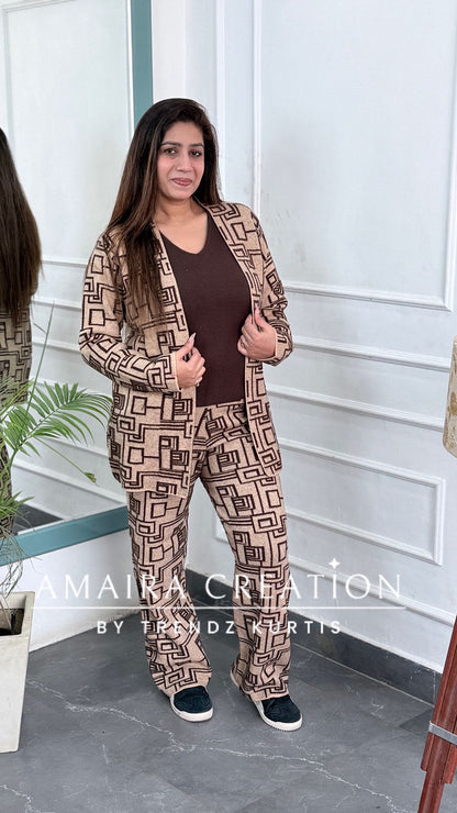 Premium Woolen Three Pc Indowestern Set