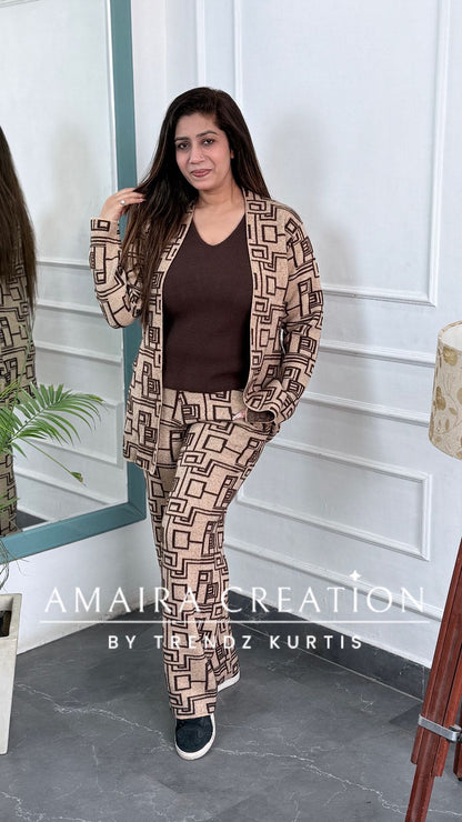 Premium Woolen Three Pc Indowestern Set