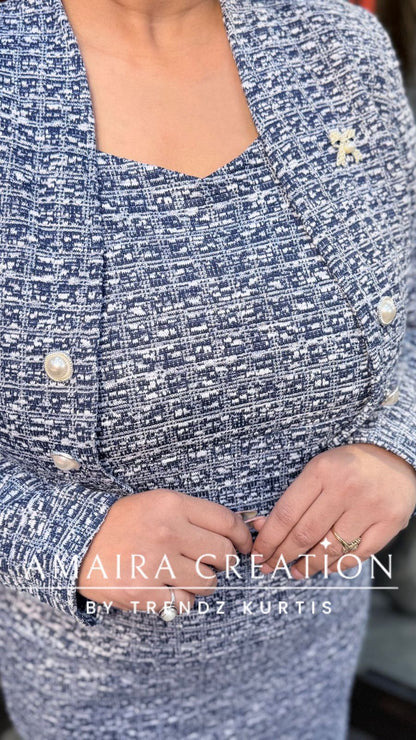 Premium Woolen Stylish Two Pc Jacket Dress
