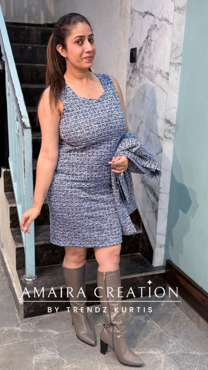 Premium Woolen Stylish Two Pc Jacket Dress