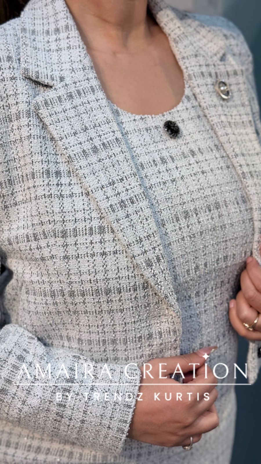 Premium Woolen Stylish Two Pc Jacket Dress