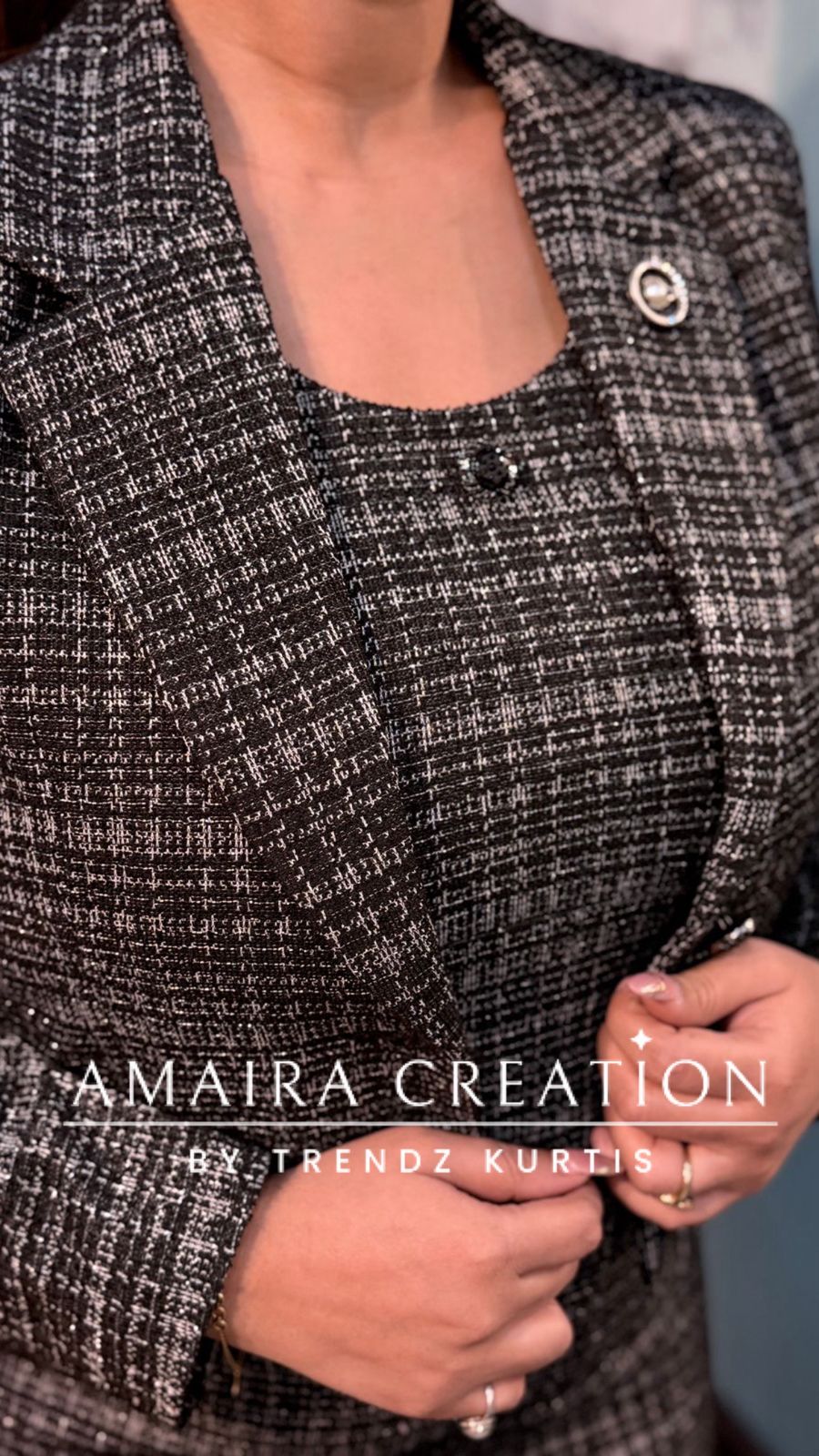 Premium Woolen Stylish Two Pc Jacket Dress