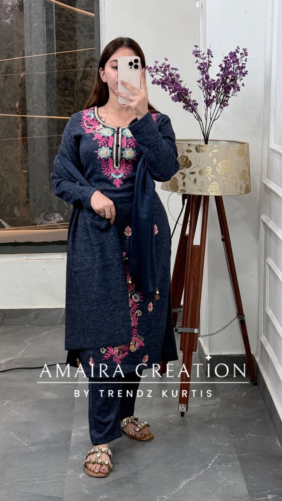 Premium Karachi Woolen Embroidered Suit Set