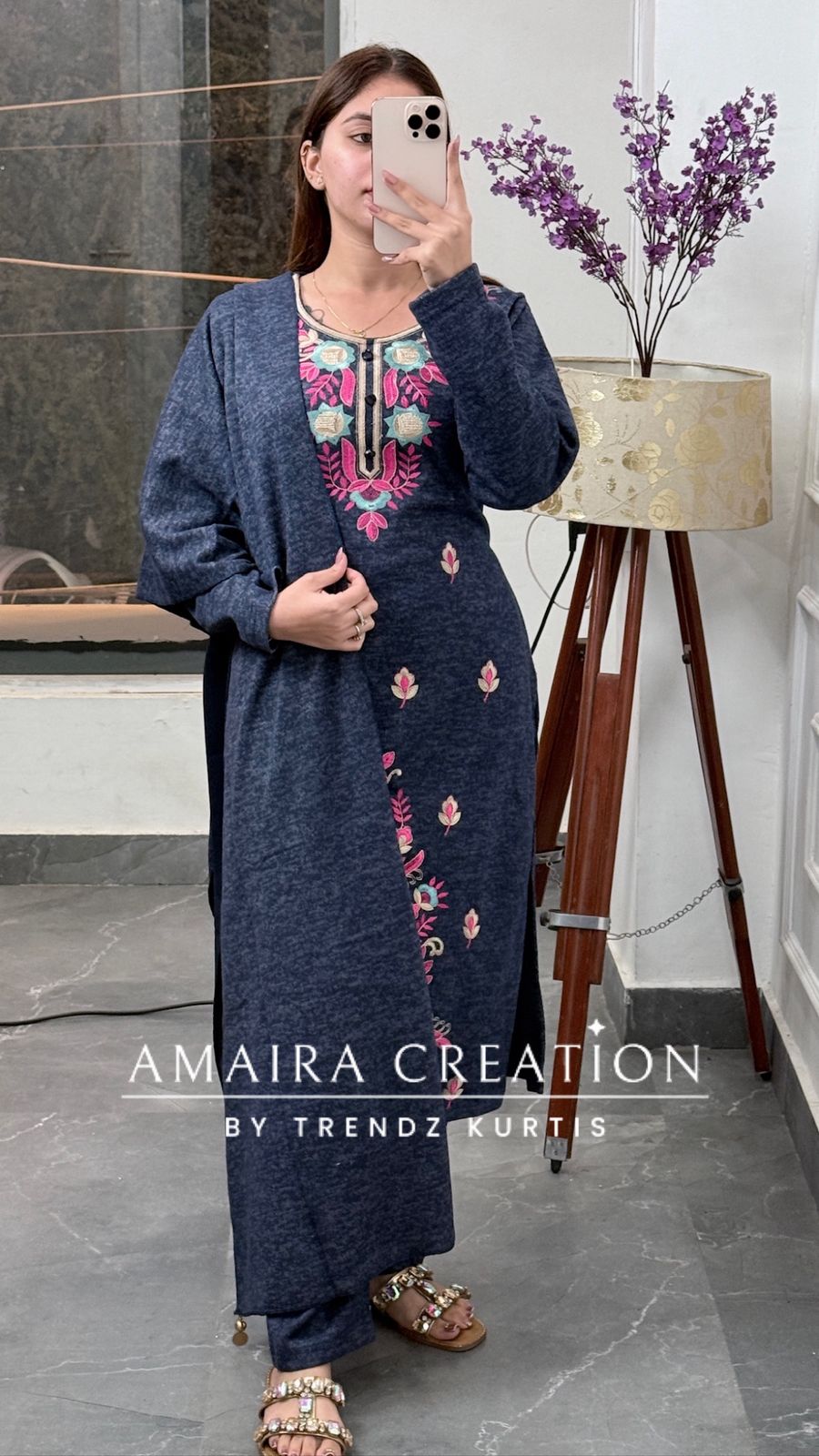 Premium Karachi Woolen Embroidered Suit Set