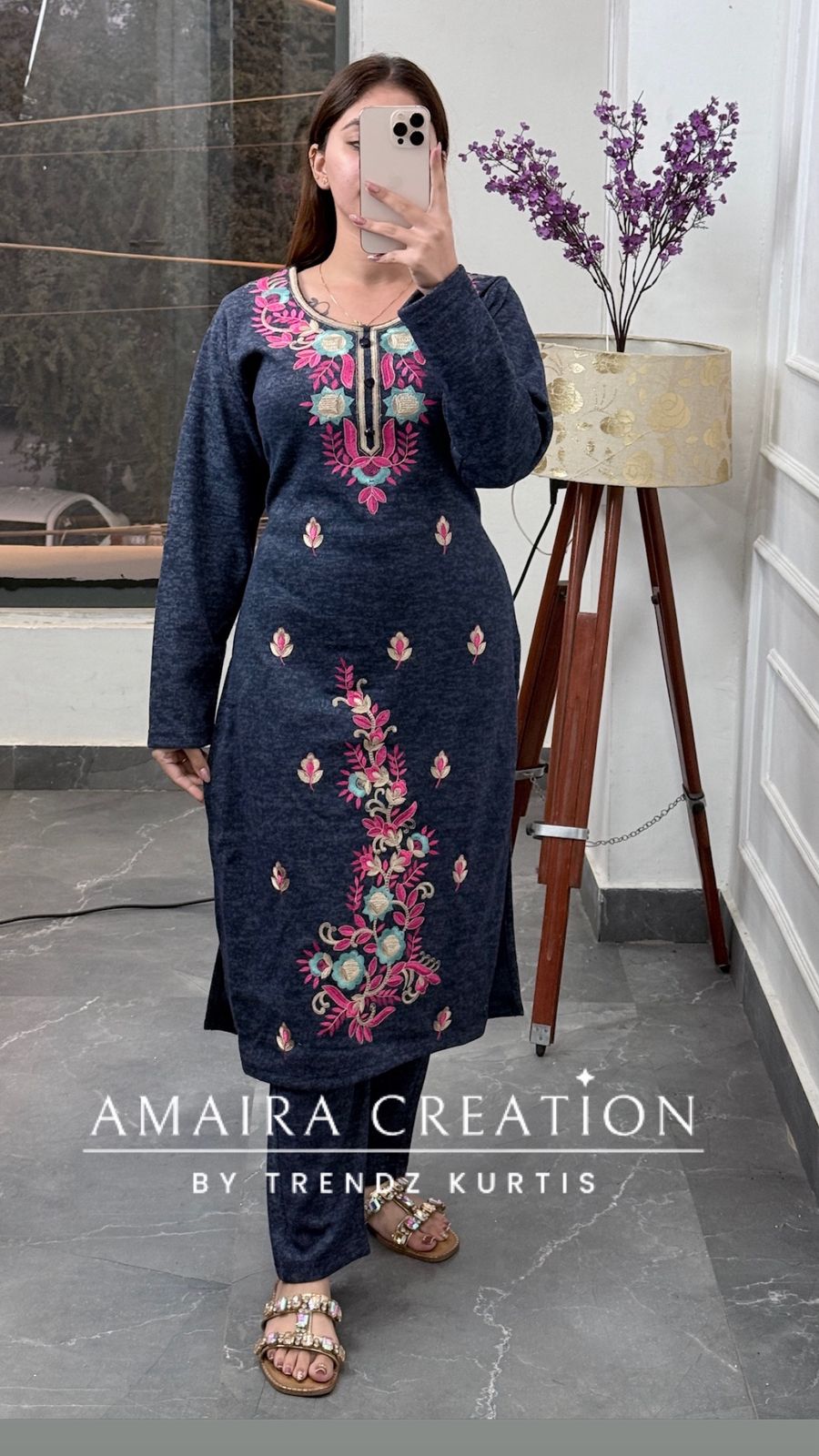 Premium Karachi Woolen Embroidered Suit Set