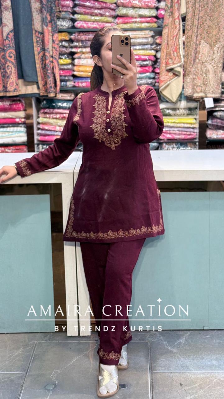 Premium Woolen Wine Color Thread Embroidery Cord set