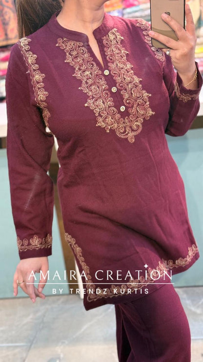 Premium Woolen Wine Color Thread Embroidery Cord set