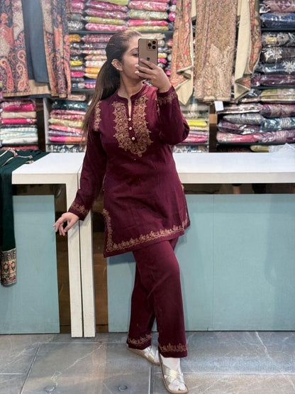 Premium Woolen Wine Color Thread Embroidery Cord set