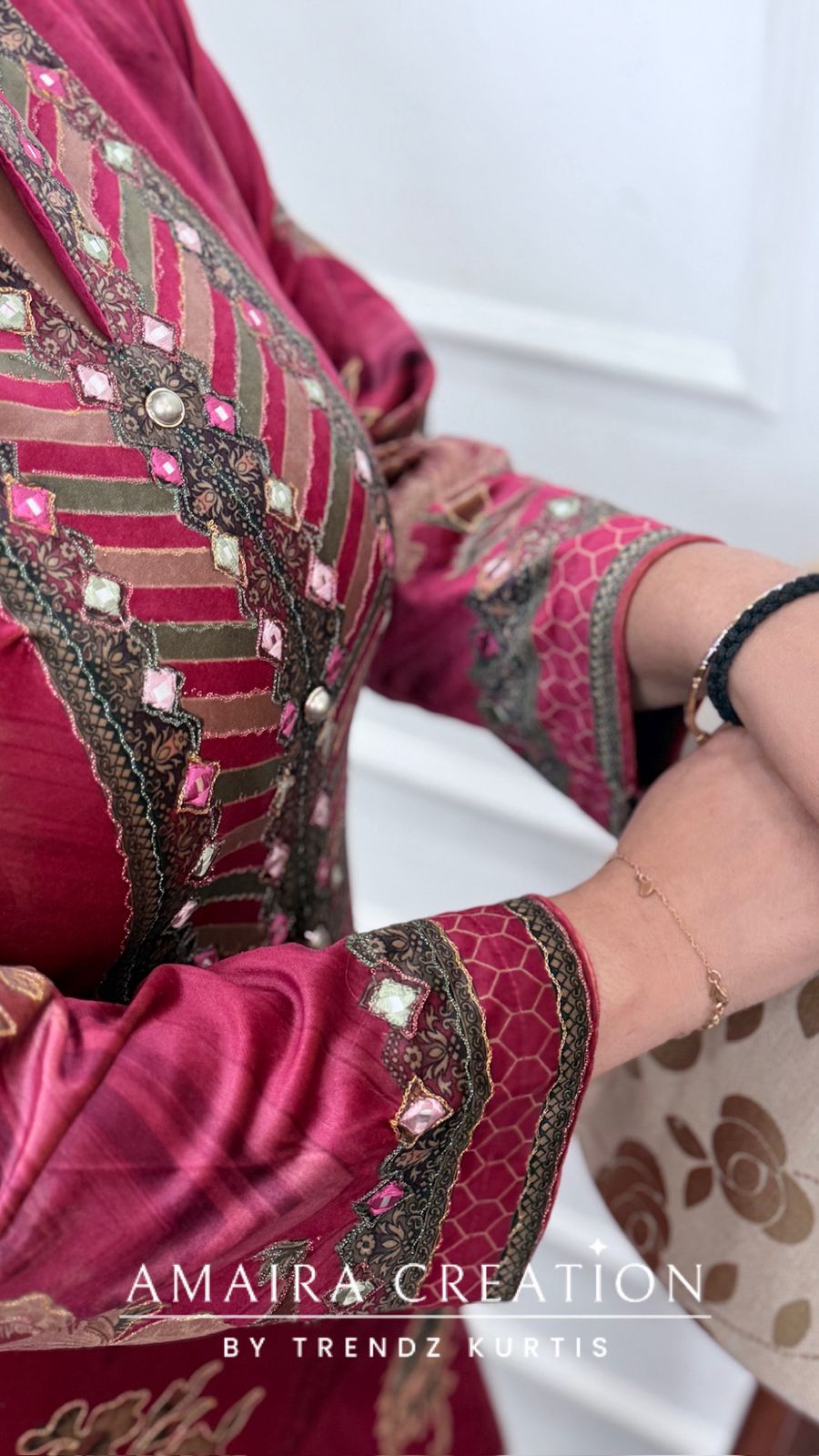 Kareena Kapoor Style Falsa Pink Side Slit With Pants (Premium Velvet)