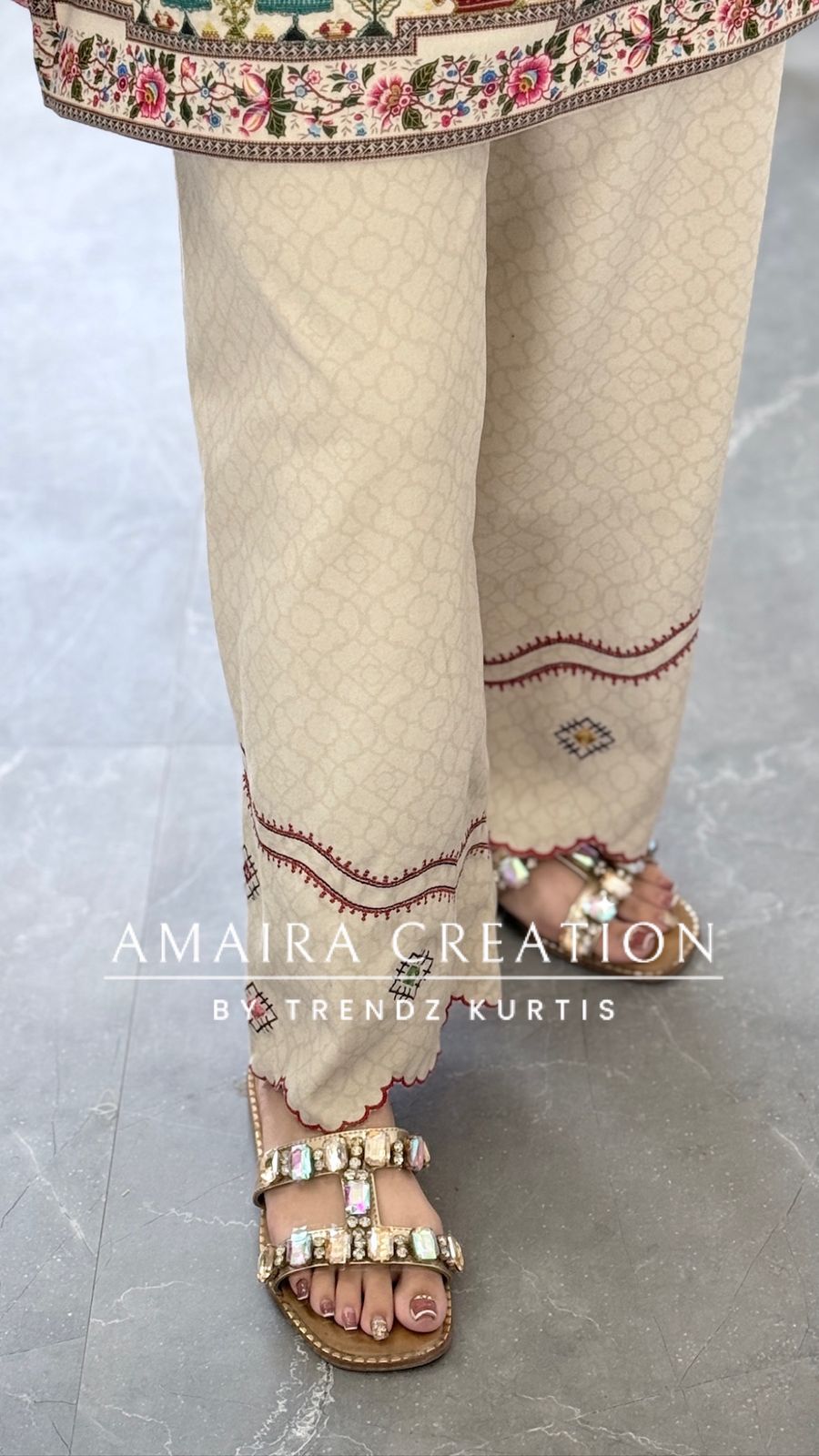 Premium Swat Wool Cream Colour Wonderful Detailing Cord Set