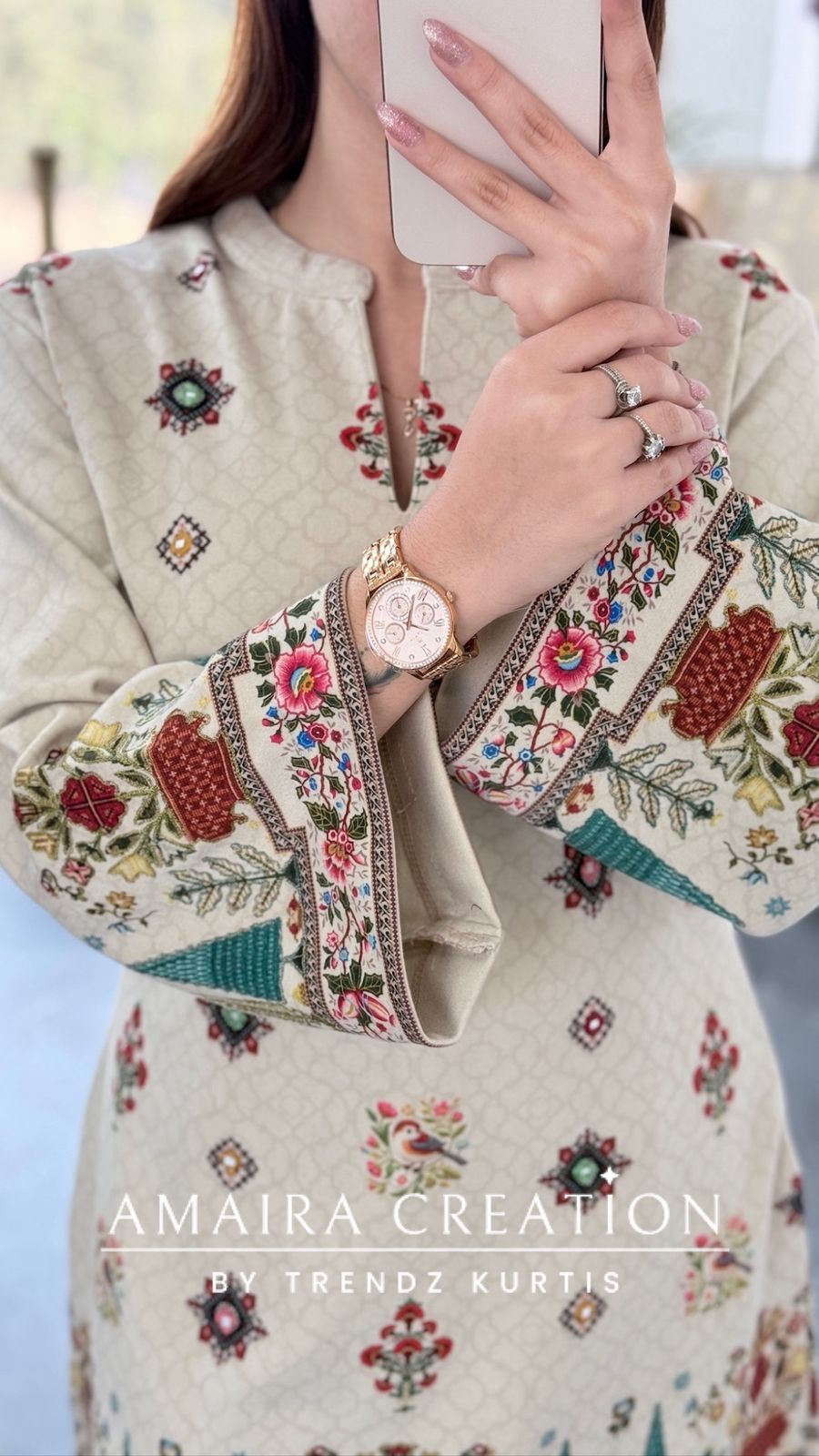 Premium Swat Wool Cream Colour Wonderful Detailing Cord Set