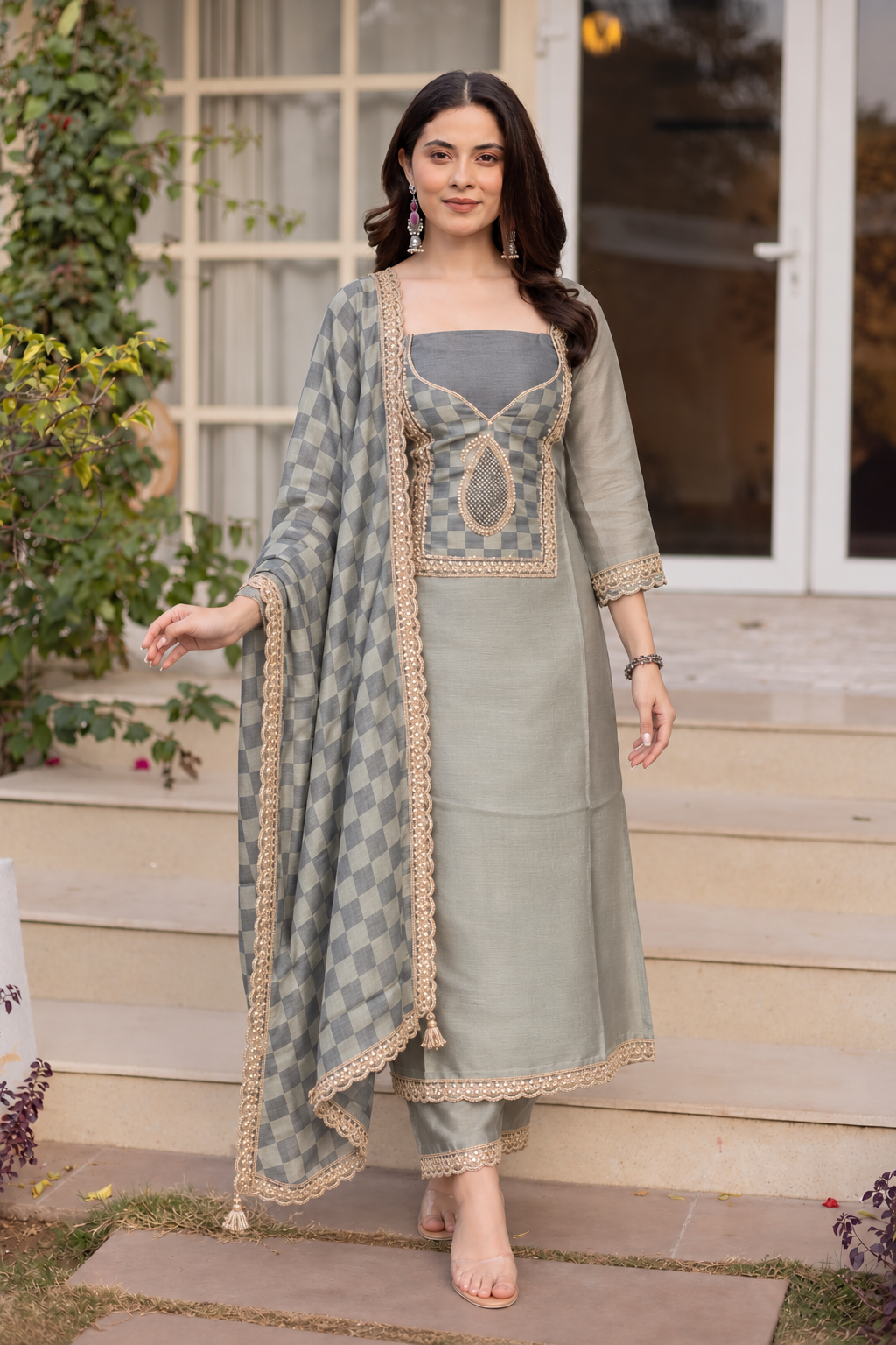Premium Banarasi Brocade Sea Green Colour Unstitch Suit