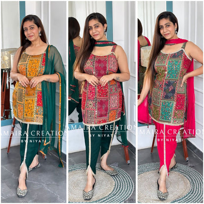 Multi Color Dhoti Set(Sleeves Available)