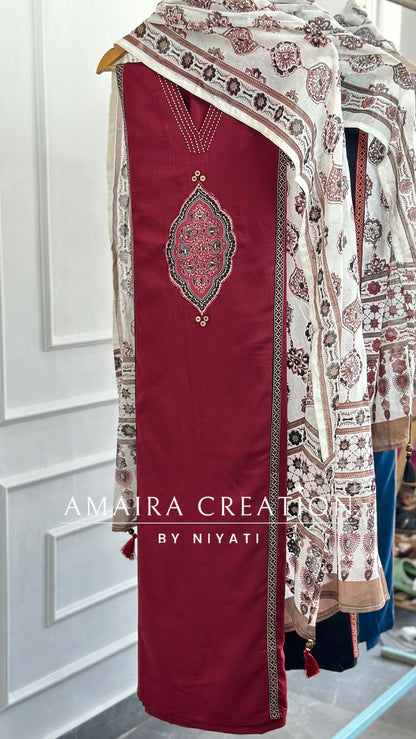 Reyon Cotton Fabric Unstitch Suit