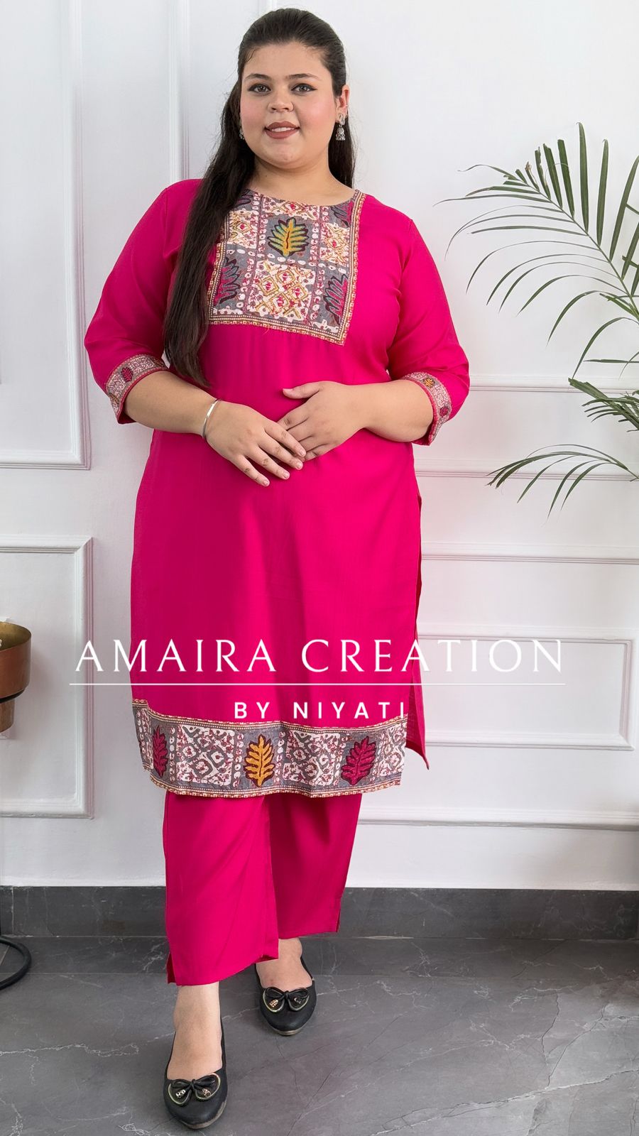 Pink Cotton Silk Pant Set