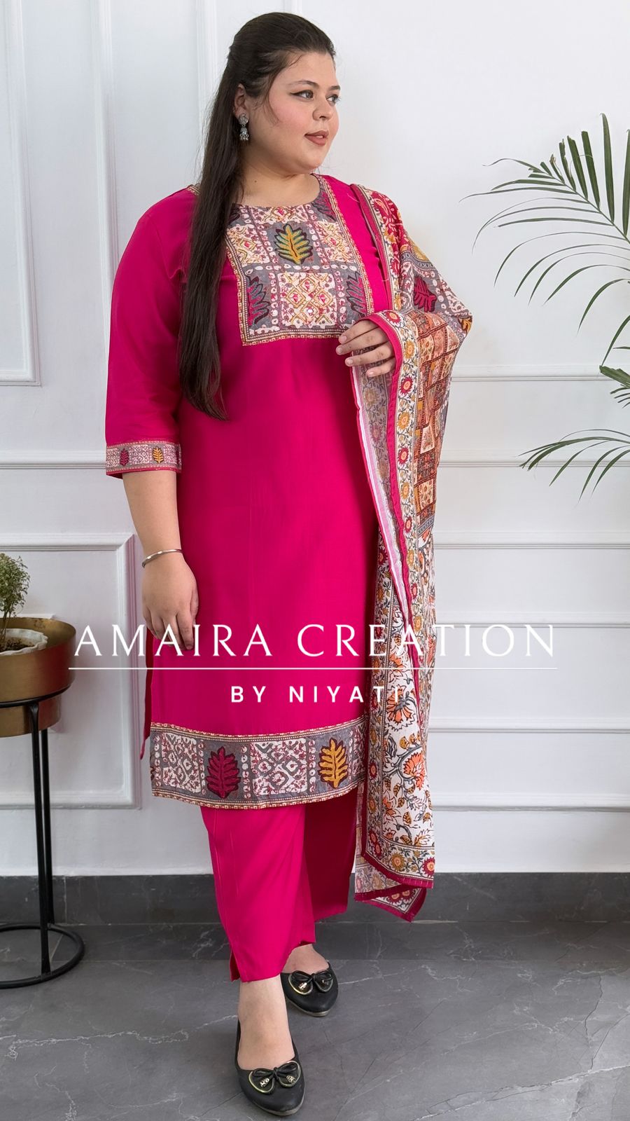 Pink Cotton Silk Pant Set