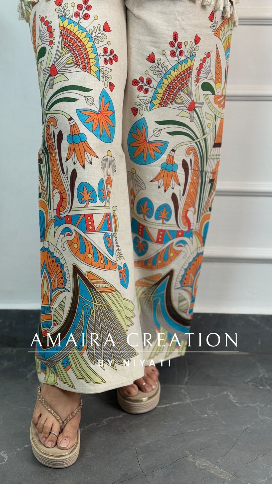 Ivory Mustard Printed Culotte Cord Set
