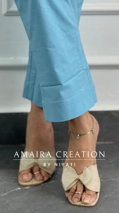 Chiffon Sky Blue Super Hit Anarkali Set