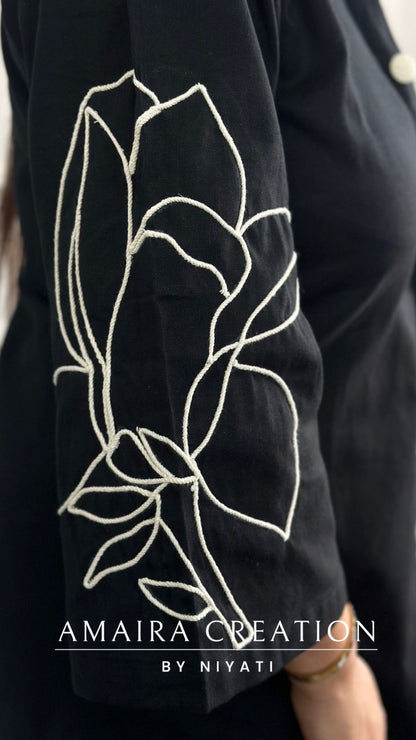 Cotton Thread Embroidered Cord set