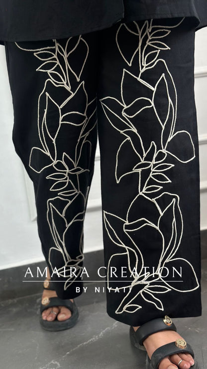 Cotton Thread Embroidered Cord set