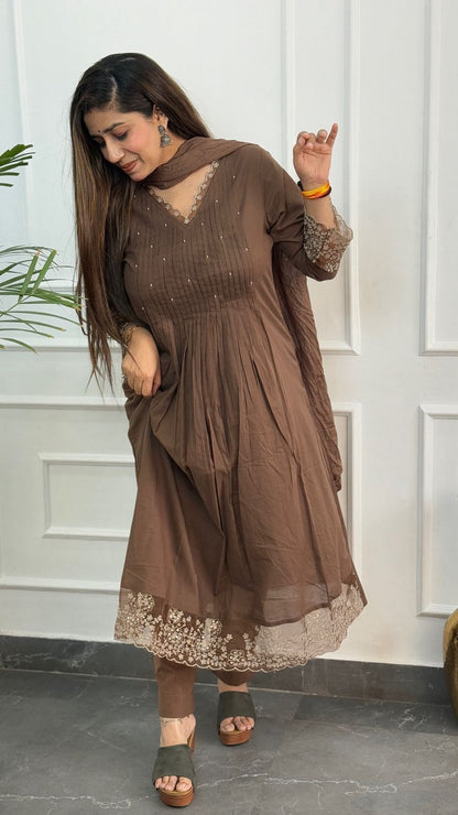 Premium Cotton Vneck ALine pant set