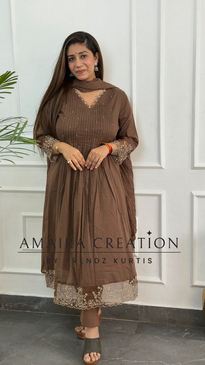 Premium Cotton Vneck ALine pant set