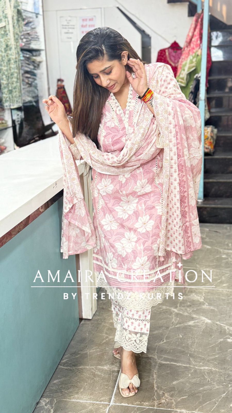 Peach Cotton Pakistani Set