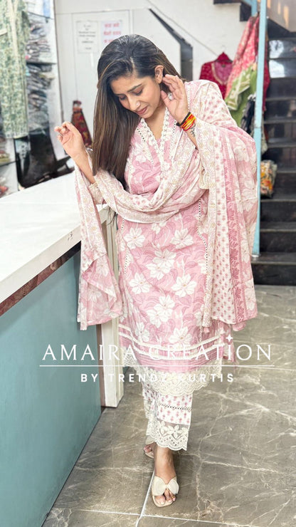 Peach Cotton Pakistani Set