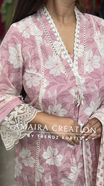 Peach Cotton Pakistani Set