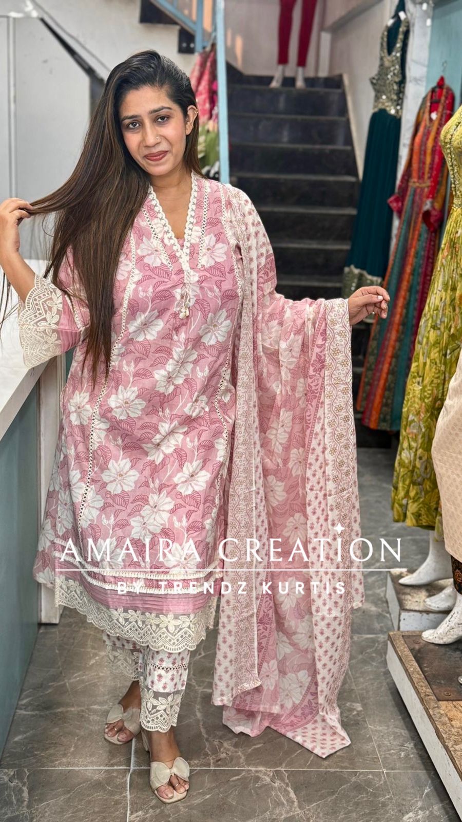 Peach Cotton Pakistani Set