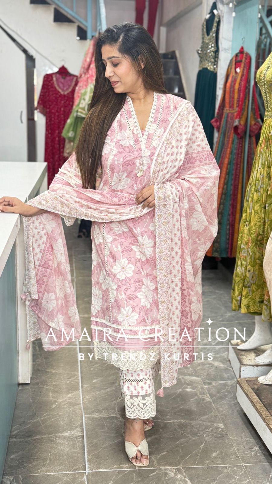 Peach Cotton Pakistani Set