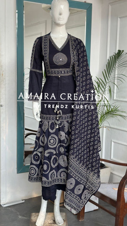 Jaipuri Print Cotton Anarkali Set