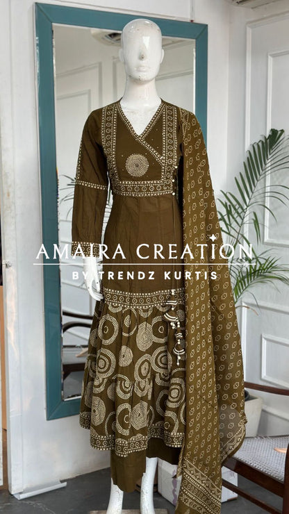 Jaipuri Print Cotton Anarkali Set
