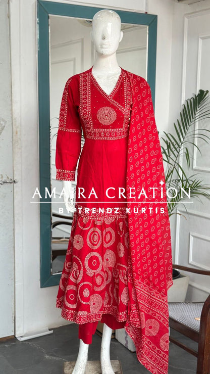 Jaipuri Print Cotton Anarkali Set