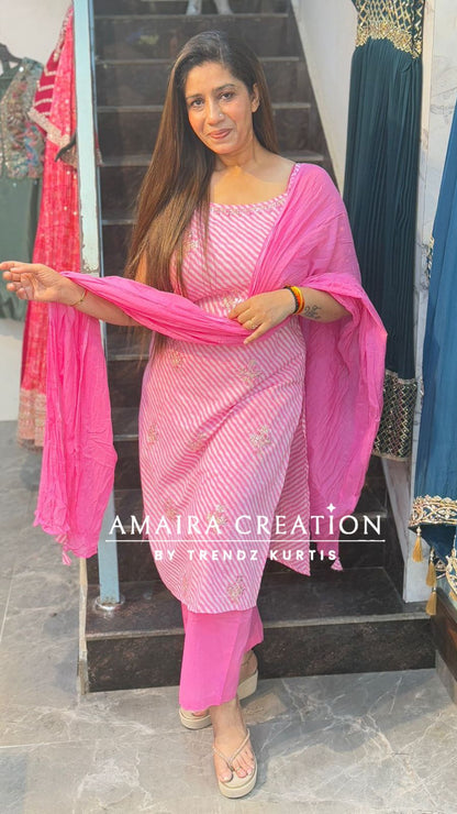 Noodle strap Lehriya Cotton Pant Set