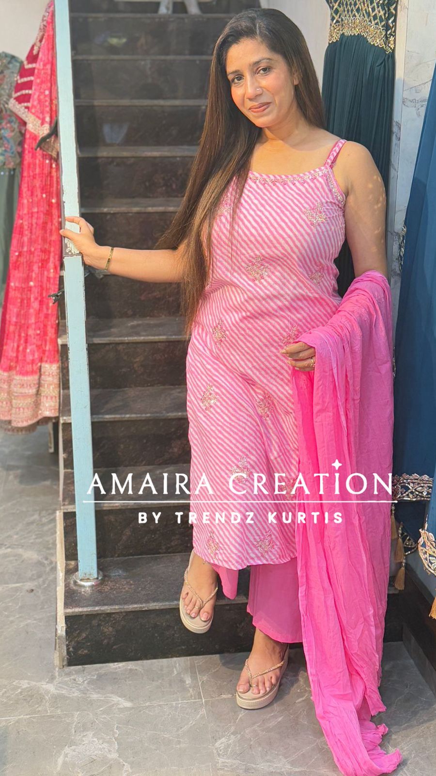 Noodle strap Lehriya Cotton Pant Set