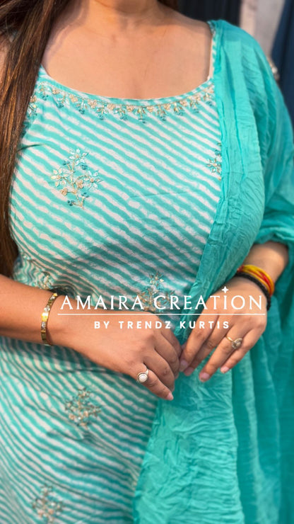 Noodle strap Lehriya Cotton Pant Set